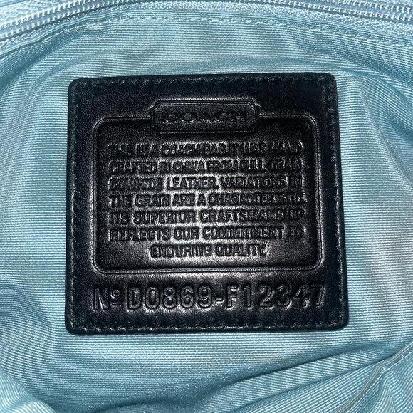 COACH Black Vintage 9219 Ergo Hobo Shoulder Bag with Dark teal-ish Interior - Picture 5 of 5